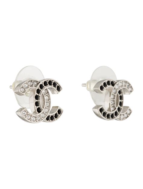 chanel strass earrings|chanel clip on earrings.